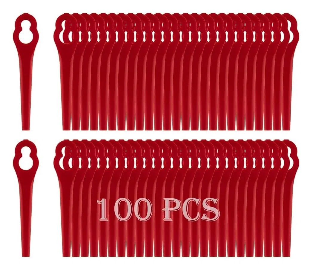 100 piezas cuchillas de repuesto compatibles para cortacésped Einhell cuchillas de repuesto cortabordes de plástico…