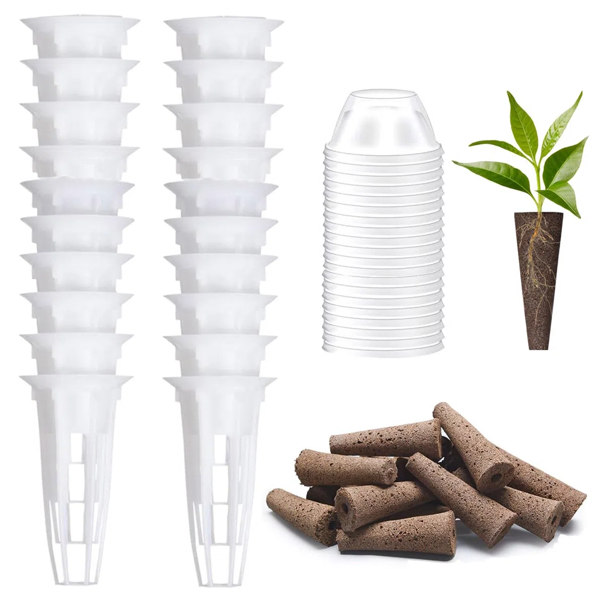 20 Piezas Hidroponia, Cultivo Hidropónico, Esponjas de Crecimiento, Kit de Cultivo Hidroponía, Esponjas para Cultivo Hidropónico, para Sistema de Cultivo Hidropónico de Jardín y Interior