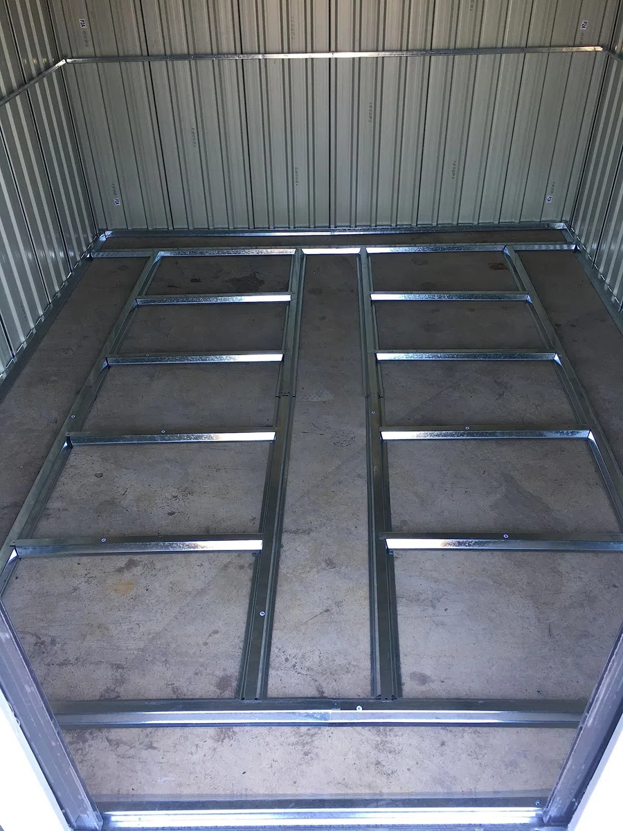 Caseta para electrodomésticos, techo a dos aguas, chapa de acero, 205 x 257 x 192 cm
