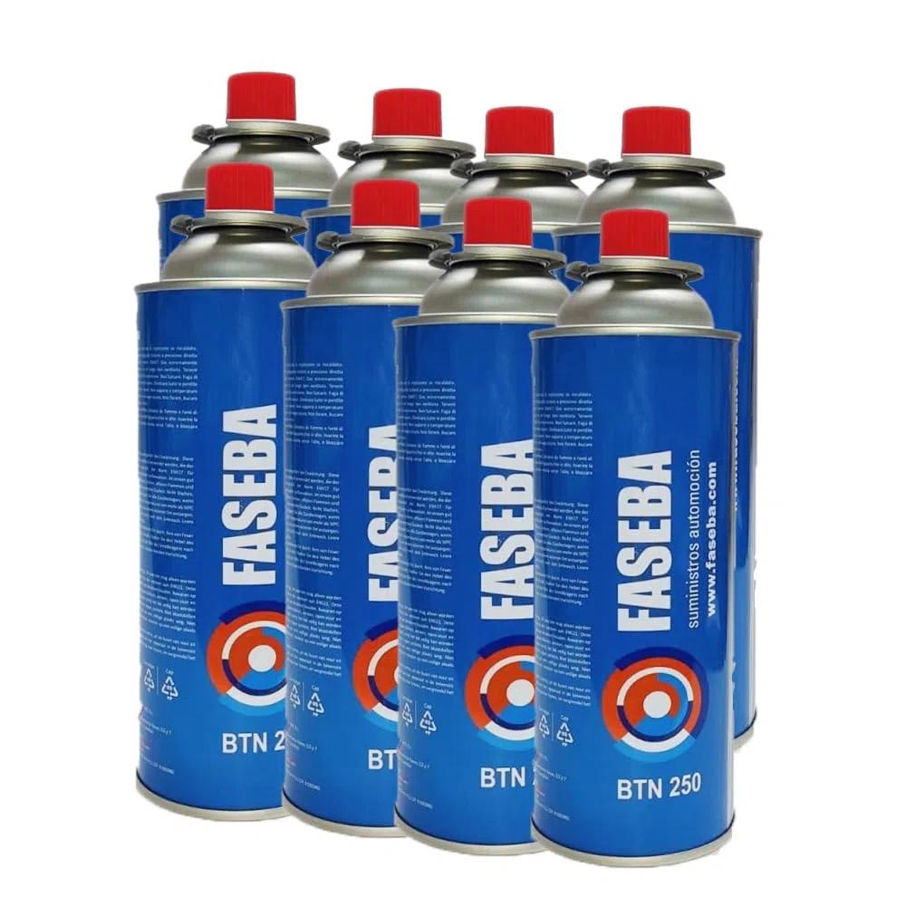 8 Unidades de Cartucho de Gas para Camping CP250 227 g con sistema de seguridad. Ideal para cocinas portátiles, sopletes, hornillos quemadores. bombona camping gas portátil, cartucho camping gas.
