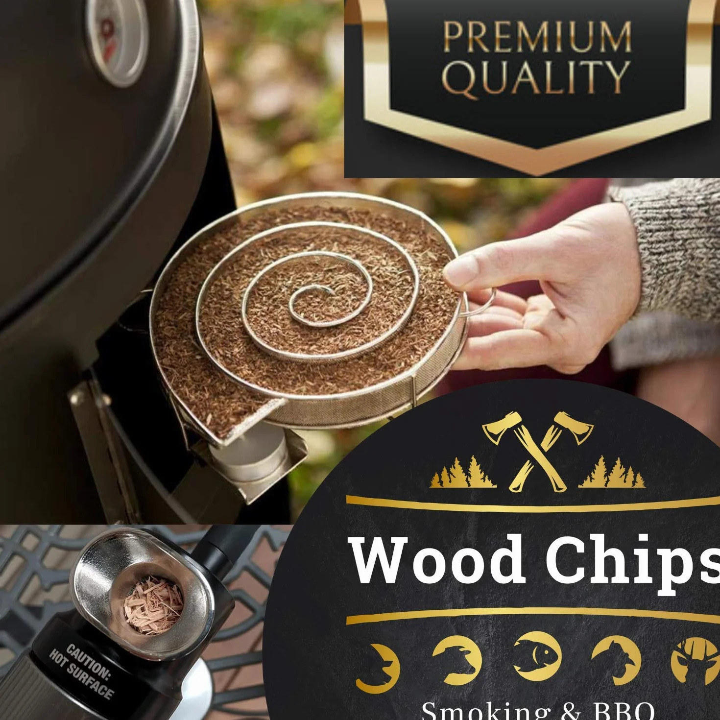 1kg Astillas de Madera para Fumar & Ahumador y Barbacoa | 100% natural de las selvas de Polonia | Virutas ideal para BBQ Landmann, Weber, Barbecook, ahumador cocina, y otros | MEZCLA PROFESIONAL XXL