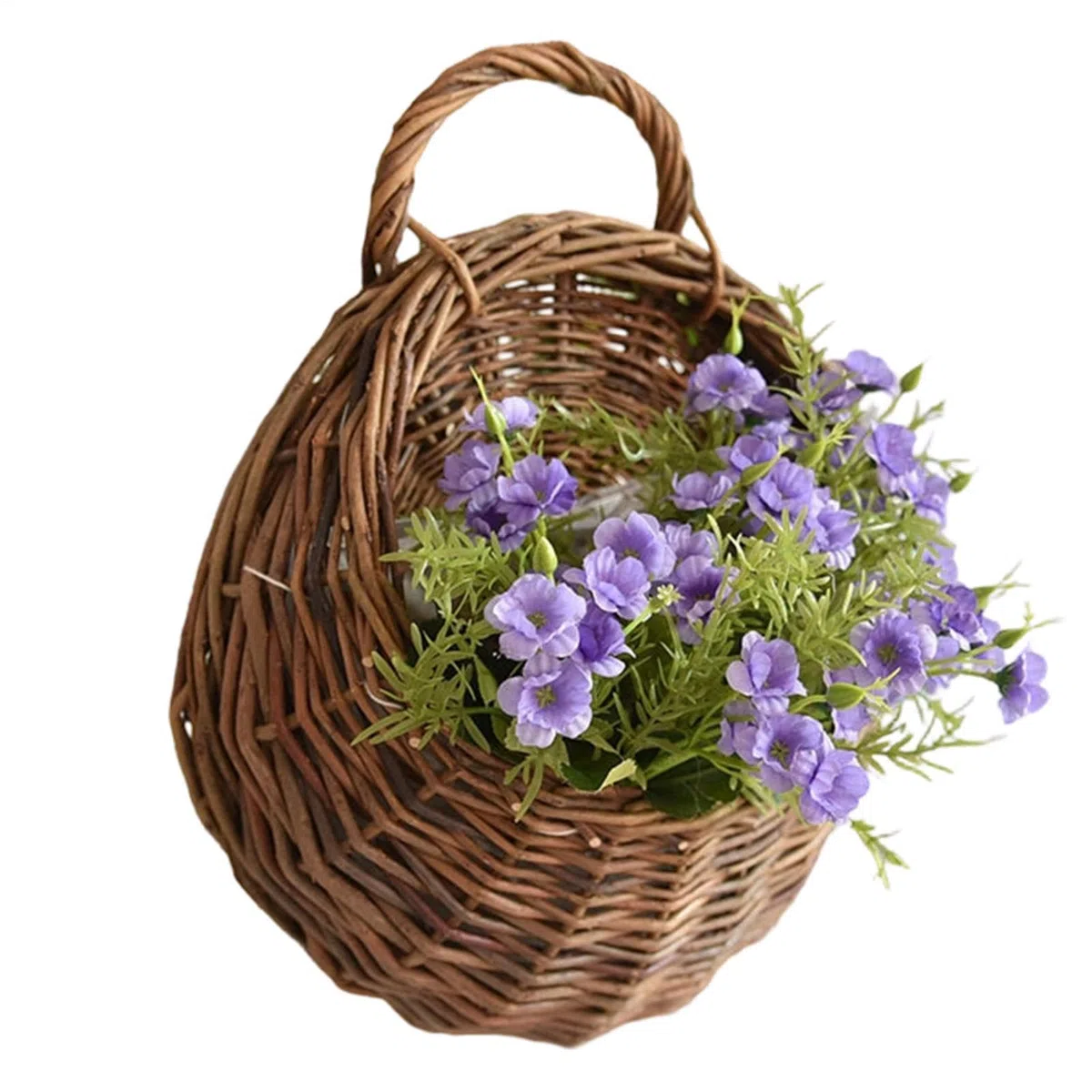 Cestas de Mimbre para Pared - Hechas a Mano con Ratán, Macetero Natural Colgante - Cestas de Mimbre para la Pared | para Hogar, Jardín, Boda, Cocina, Guardería, Dormitorio, Sala de Estar, Planta, Gran