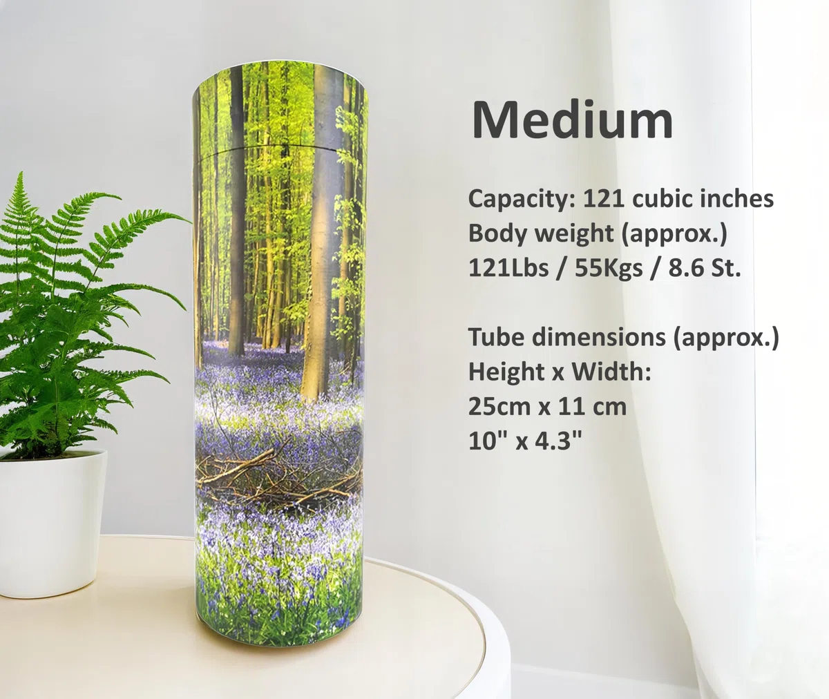 Bluebell Wood Tubos de dispersión para cenizas adultas – Urnas de cremación de cartón biodegradable (mediano)