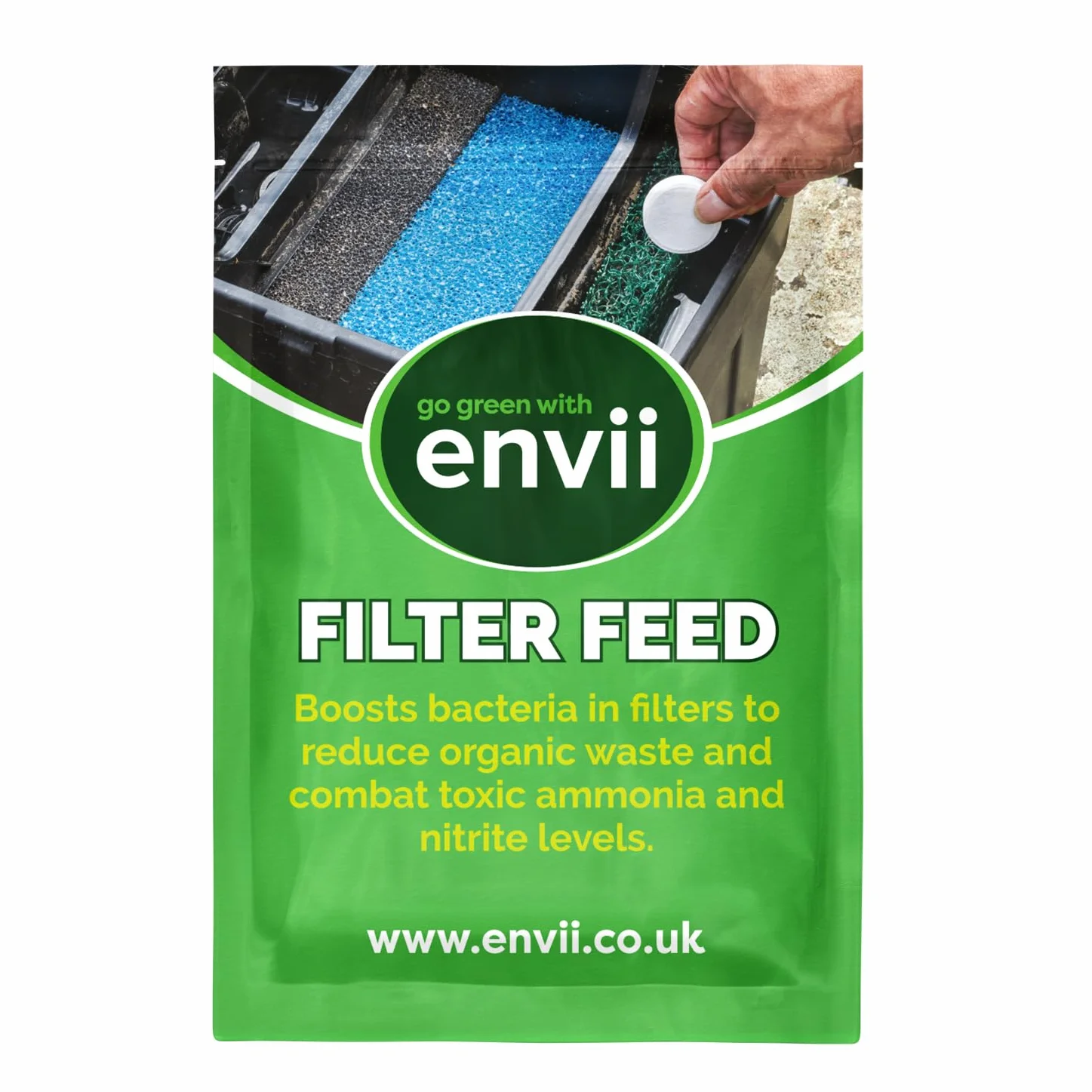 Envii Tratamiento Bacterias para Filtros Estanque - Mejora la Salud del Estanque y Reduce el Mantenimiento del Filtro - Trata 20.000 litros