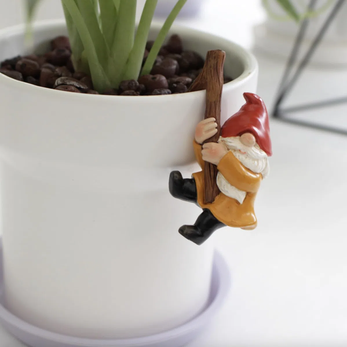 Juego de 3 gnomos de jardín para interior y exterior, miniatura, estatuas de esculturas para decoración de jardín, enano para patio, oficina, jardín, escritorio