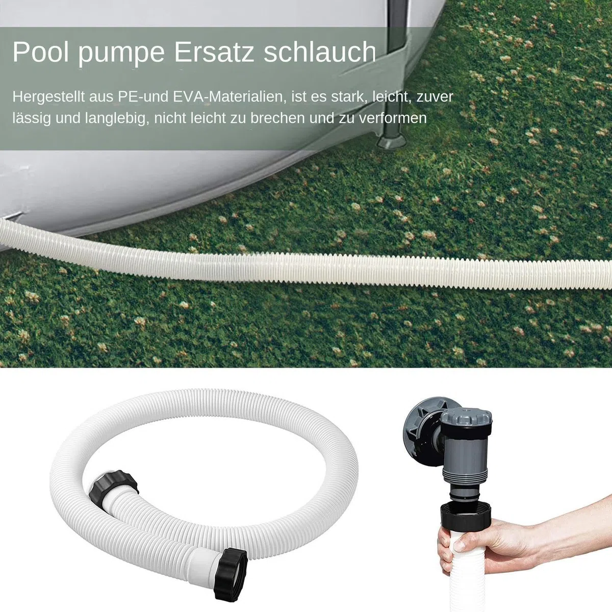 Generisch 2 mangueras de piscina de 38 mm, flexibles para piscinas, bombas de piscina, manguera de repuesto, 150 cm y 40 cm, accesorio para pantalones, accesorios de piscina, bomba para sistemas de