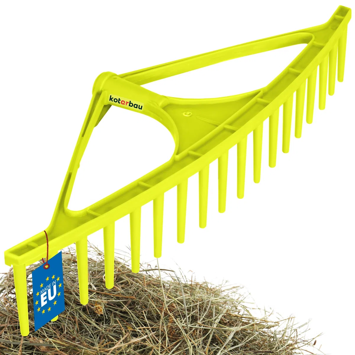 KOTARBAU® Rastrillo Jardin - Plástico - 64 cm - Verde Menta - Rastrillo Hojas Jardin - Sin Mango - 18 Dientes - para Cesped - Herramienta para Jardinería - Ligero y Resistente