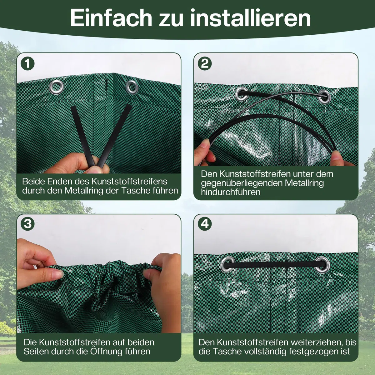 Zanfqvo Jardineria de Sacos, 2 x 500L Jardim Sacos, Grandes Big Bag de Basura con Asas, Resistente al Agua y a Los Rayos UV, Plegables y Reutilizables