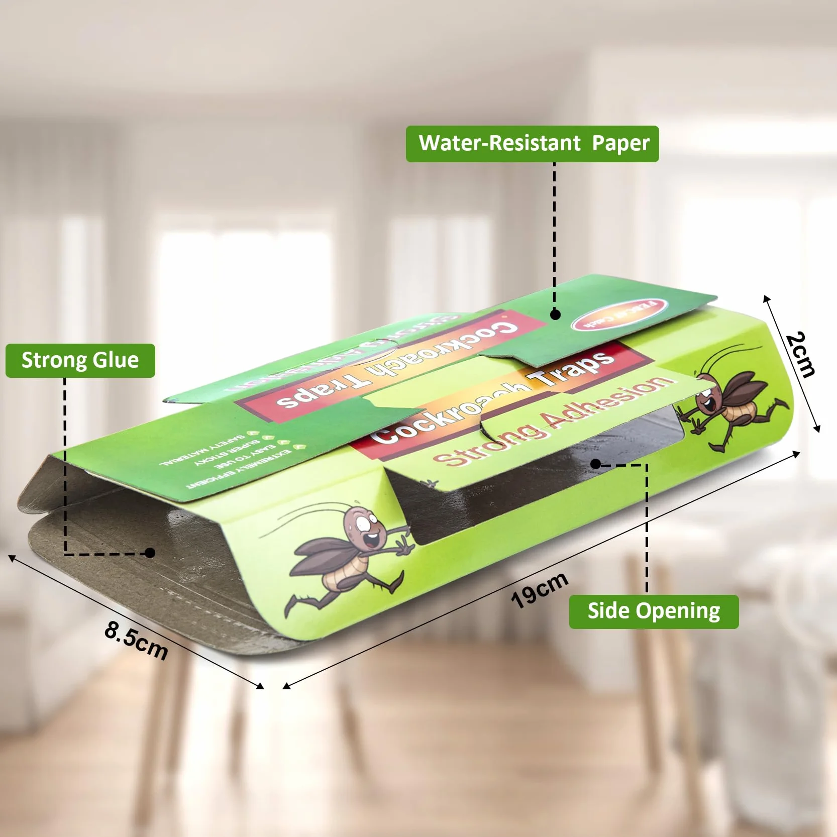Juego de 48 Trampas para Cucarachas, Productos de Cucarachas Eliminar, Captura Efectiva de Cucarachas contra Cucarachas, Verdes