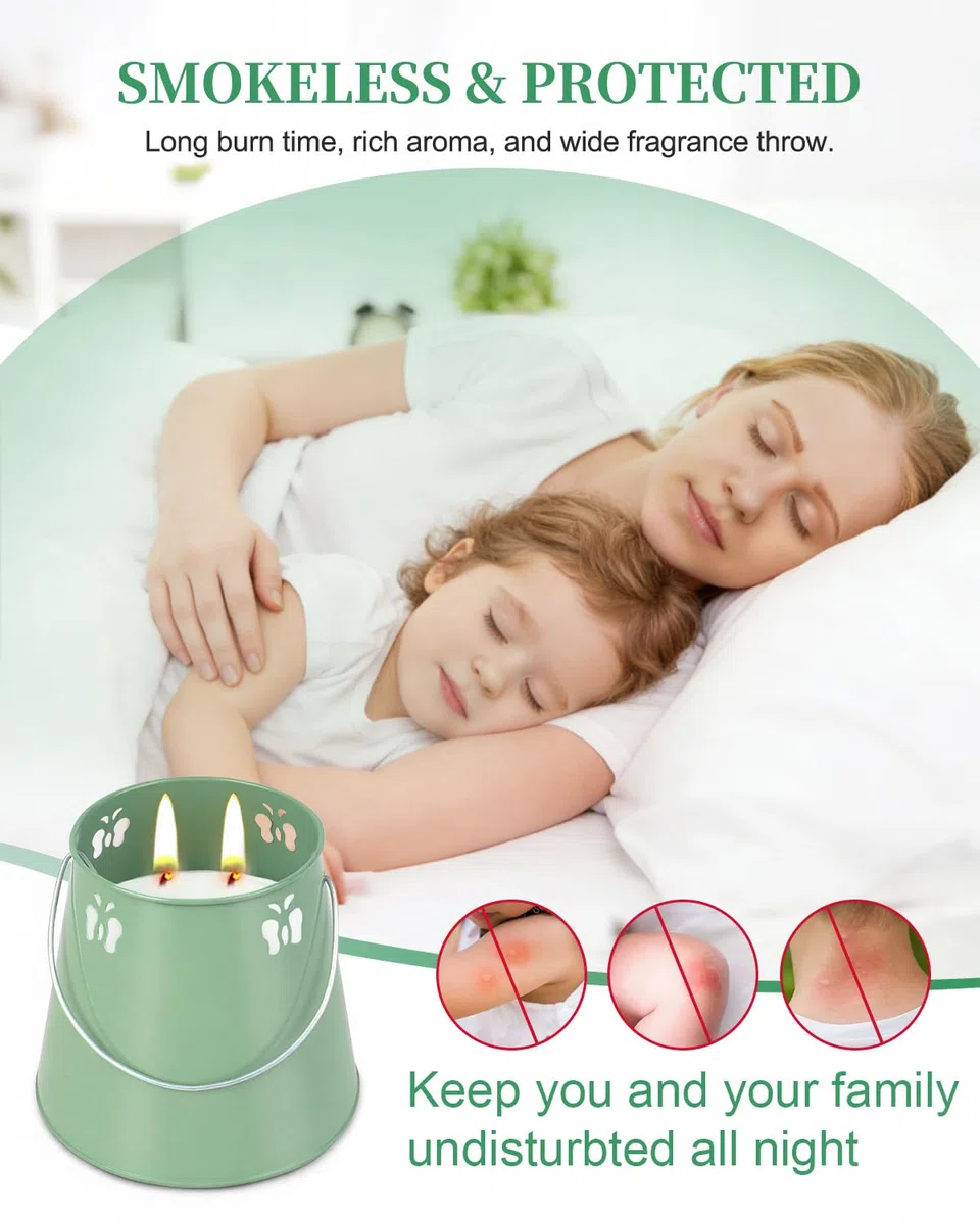 Velas Citronela Exterior, 300 Horas Vela de Citronela, Velas Perfumadas de Citronella Set 2 Unidades, Velas de Citronella 100% Soja Natural, Larga Velas de Regalo para acampar, jardín,picnic,patio