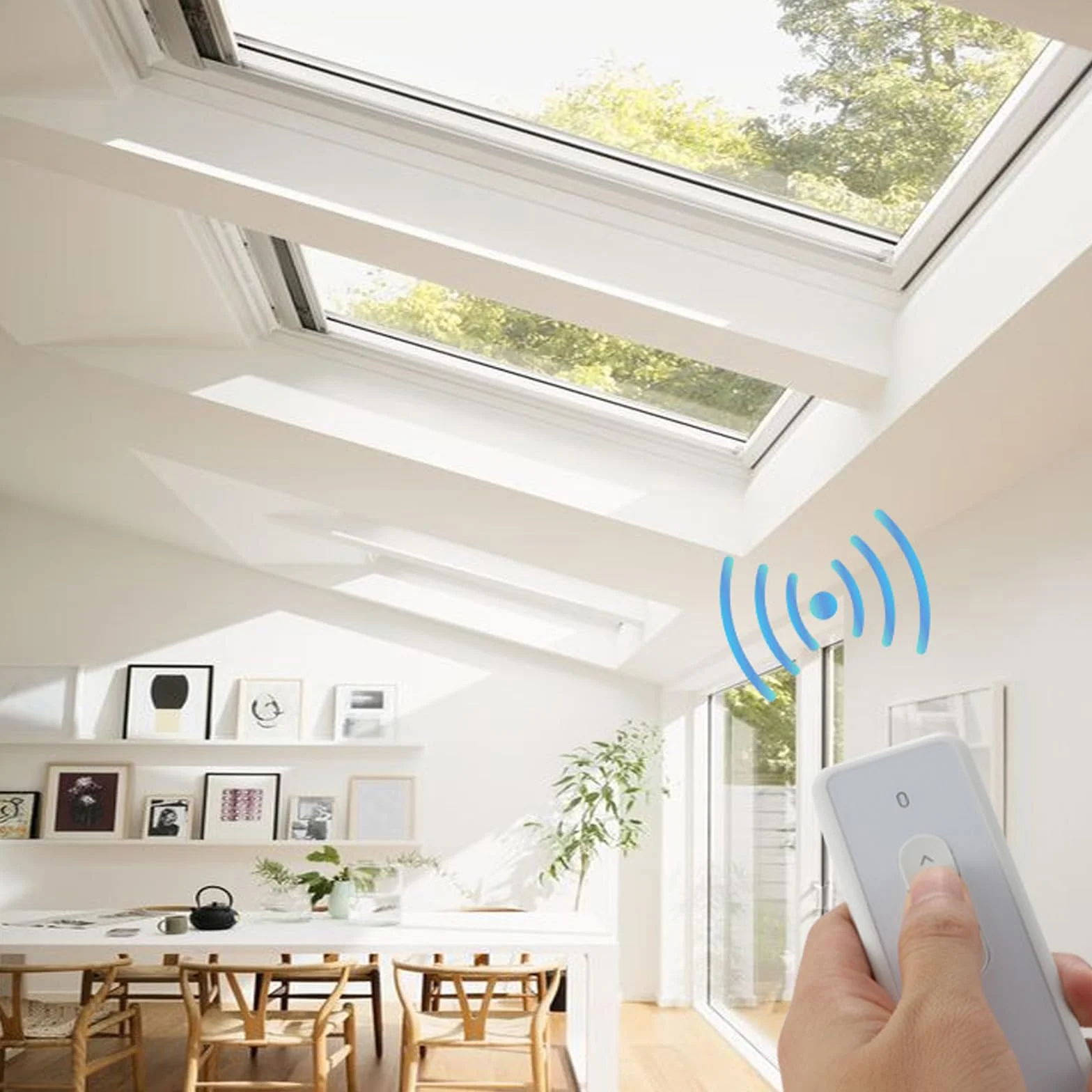 Abridor automático de ventanas con mando a distancia, carrera ajustable para tragaluz, invernadero, ventilación de techo