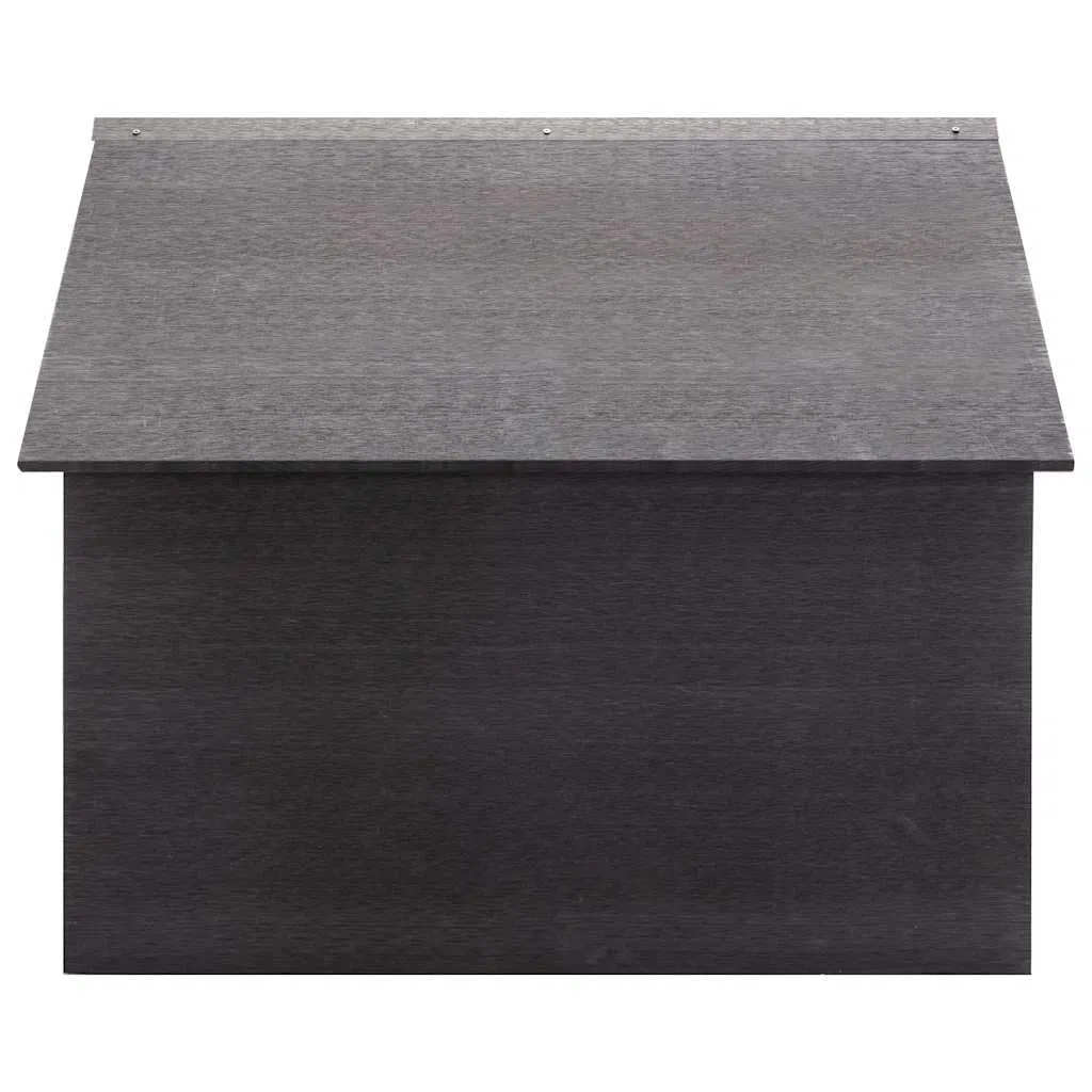 Garaje para robot cortacésped de WPC, gris, 80 x 80 x 70 cm, resistente a la intemperie para robot cortacésped