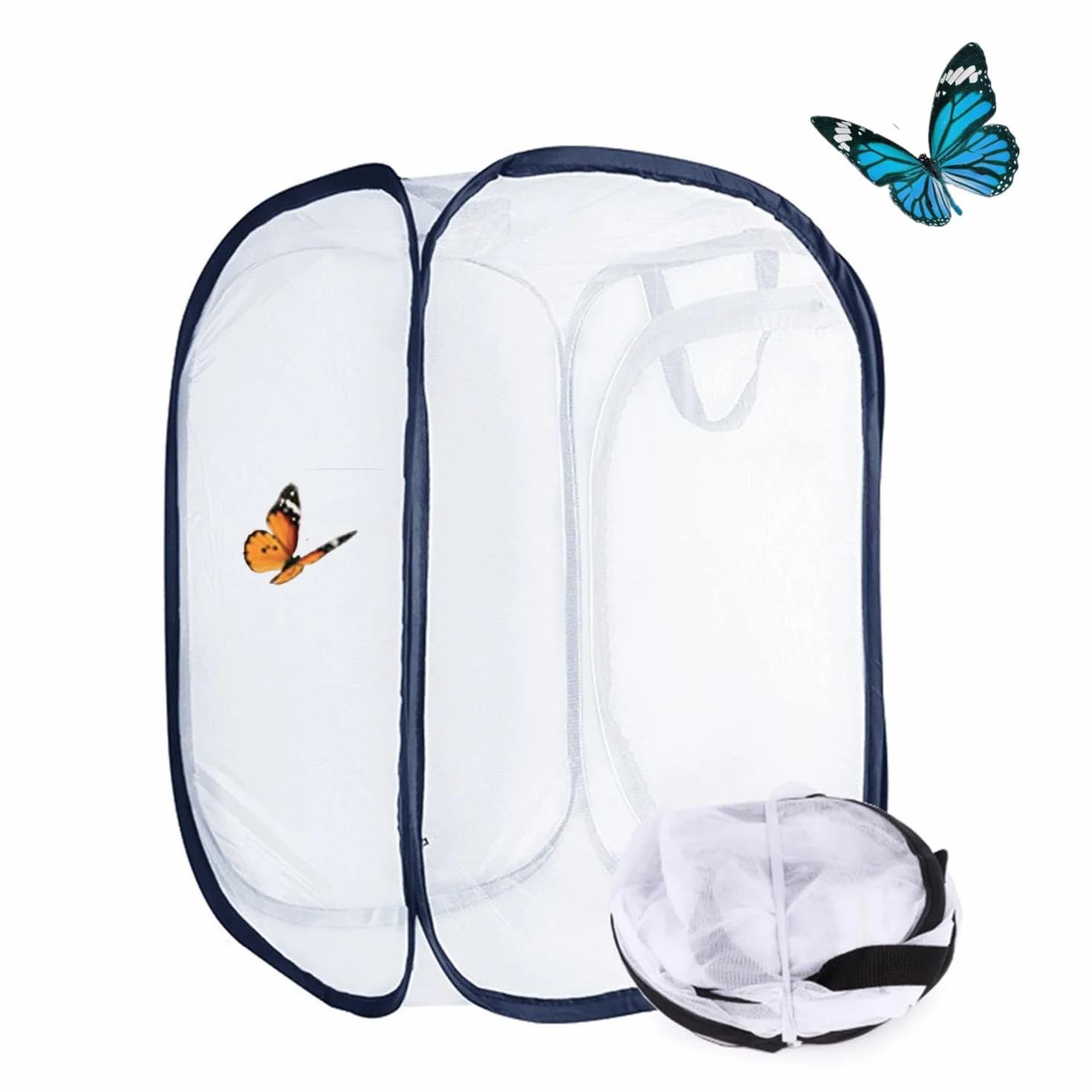 Mariposa Hábitat Red de Cría de Mariposas Plegable Collector de Insectos Plegable Net Mesh Insects Plant Ventilación Hábitat Jaula para Mariposas Insectos Plants 40 * 40 * 60 cm