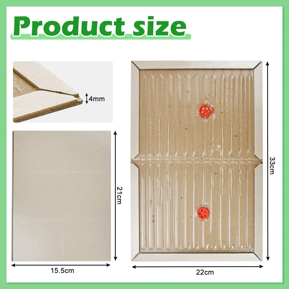 Kakerlake klebt Brett,10PCS Trampa para Cucarachas, Trampas Cucarachas Cucal Adhesivas, Trampa para Hormigas, Almohadillas Adhesivas de Placa para Eliminar Cucarachas para Cocina Dormitorio