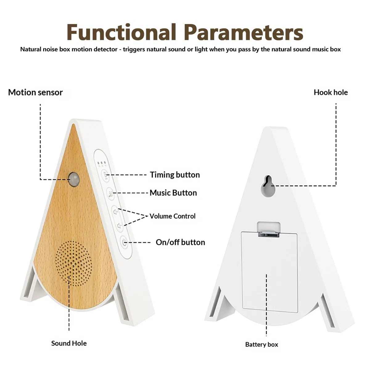 Caja De Sonido Triangular Con Sensor De Pájaros: Caja De Sonido Para Pájaros Con Temporizador, Bird Chirping Sound Box Para Meditación Recreación Relajación En Dormitorio Baño Lugar De Trabajo