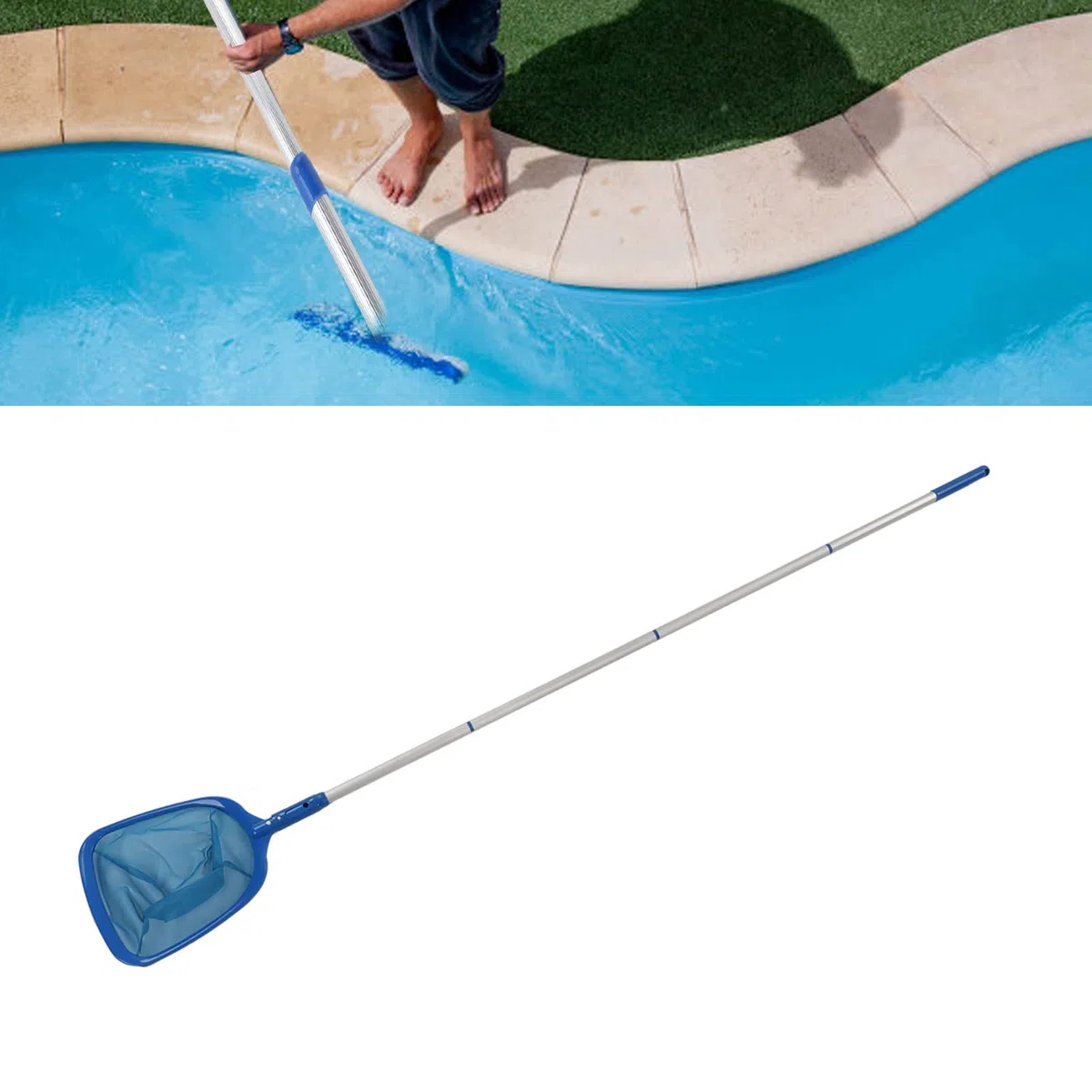 Red para Recogehojas Piscina, 160 cm Skimmer Red Aterrizaje, Red para Estanque, Red para Piscina, Skimmer para Piscina, Malla Fina para Fuente Acuario, Jacuzzi, SPA, Estanques para Peceras