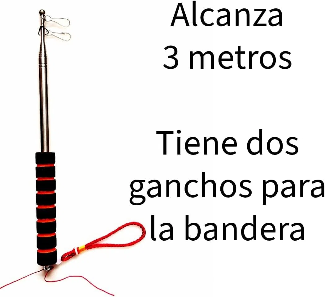 Pandiui23 Asta de Bandera 3 Metros,Asta de Bandera Telescópica,Bandera de Mano de Acero Inoxidable,Mástil TelescóAstapico asta banders (3 Metros, 2 Unidades)