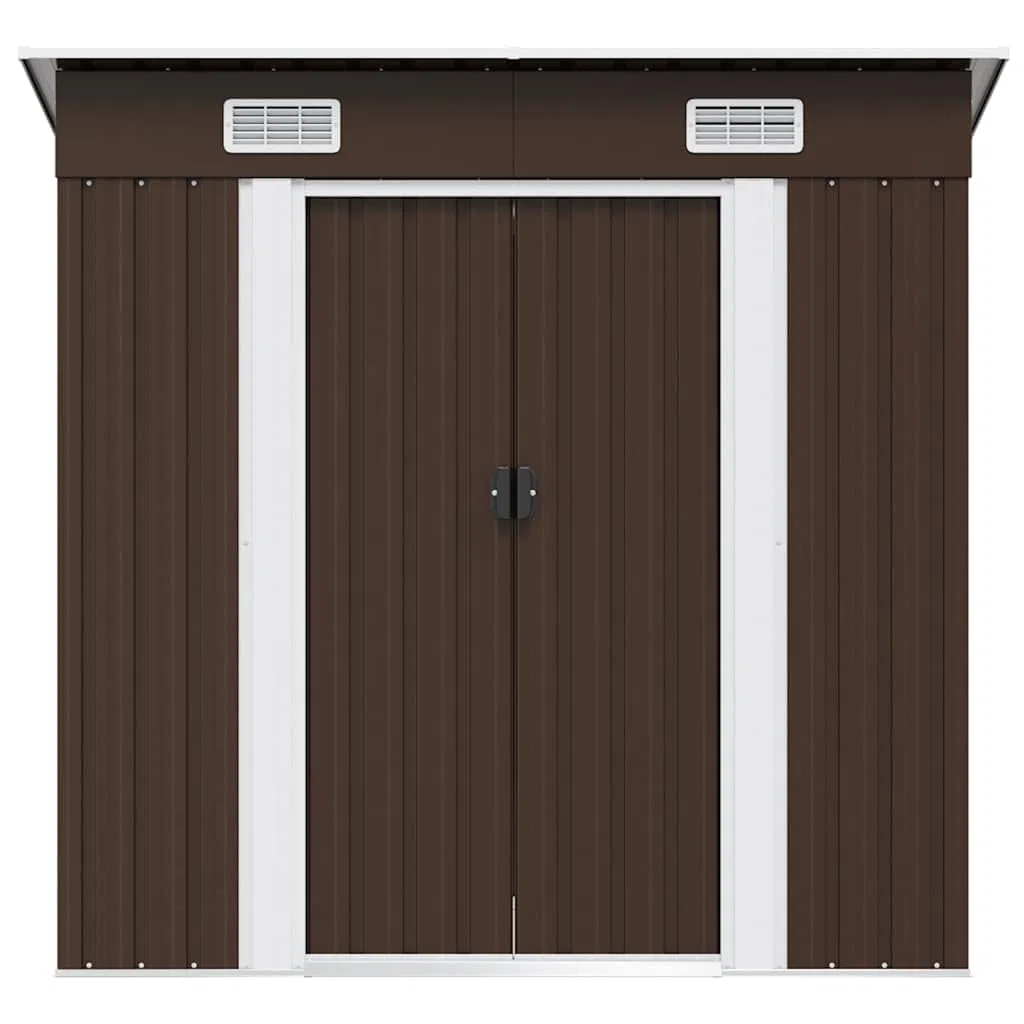 vidaXL Caseta de Almacenamiento jardín Acero marrón 194x121x181 cm