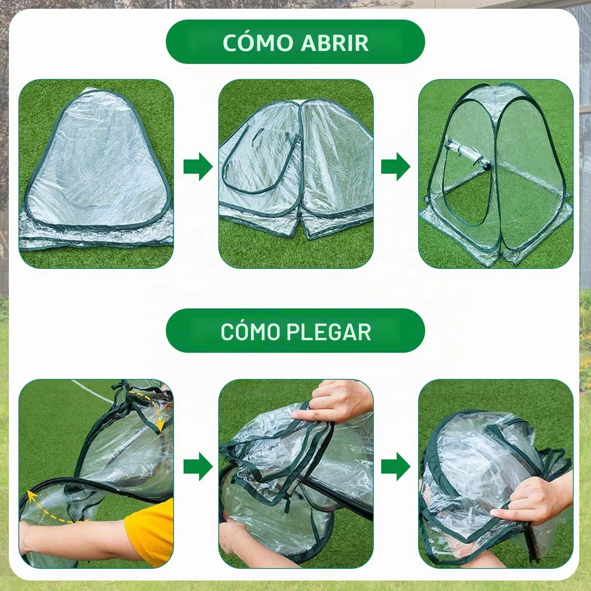 Mini Invernadero Pop Up, Transparente PVC para Exteriores, Tienda de Campaña de Protección para Plantas (70 x 70 x 80 cm)