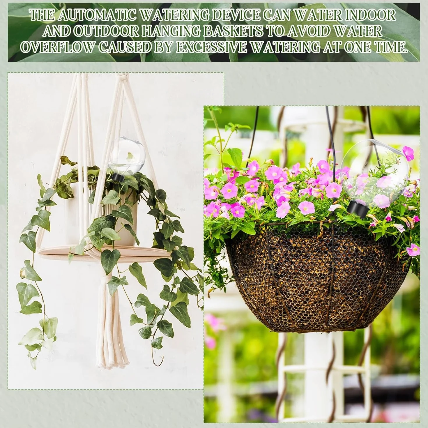 Pipihome Globos de Riego de Plantas, Goteros de Riego de Plantas Arcilla con Cono de Goteo, 4 Pack Bolas de Riego para Plantas Transparente, Globi per Irrigazione Piante
