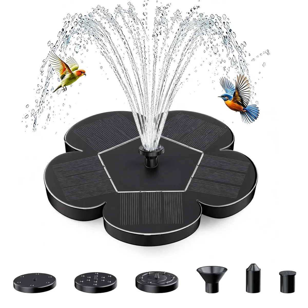 Fuente Solar Jardin Exterior, Fuente Solar Flotante, Fuentes Solares de Jardin, Bomba Solar Estanque, para Estanque Piscina (B)