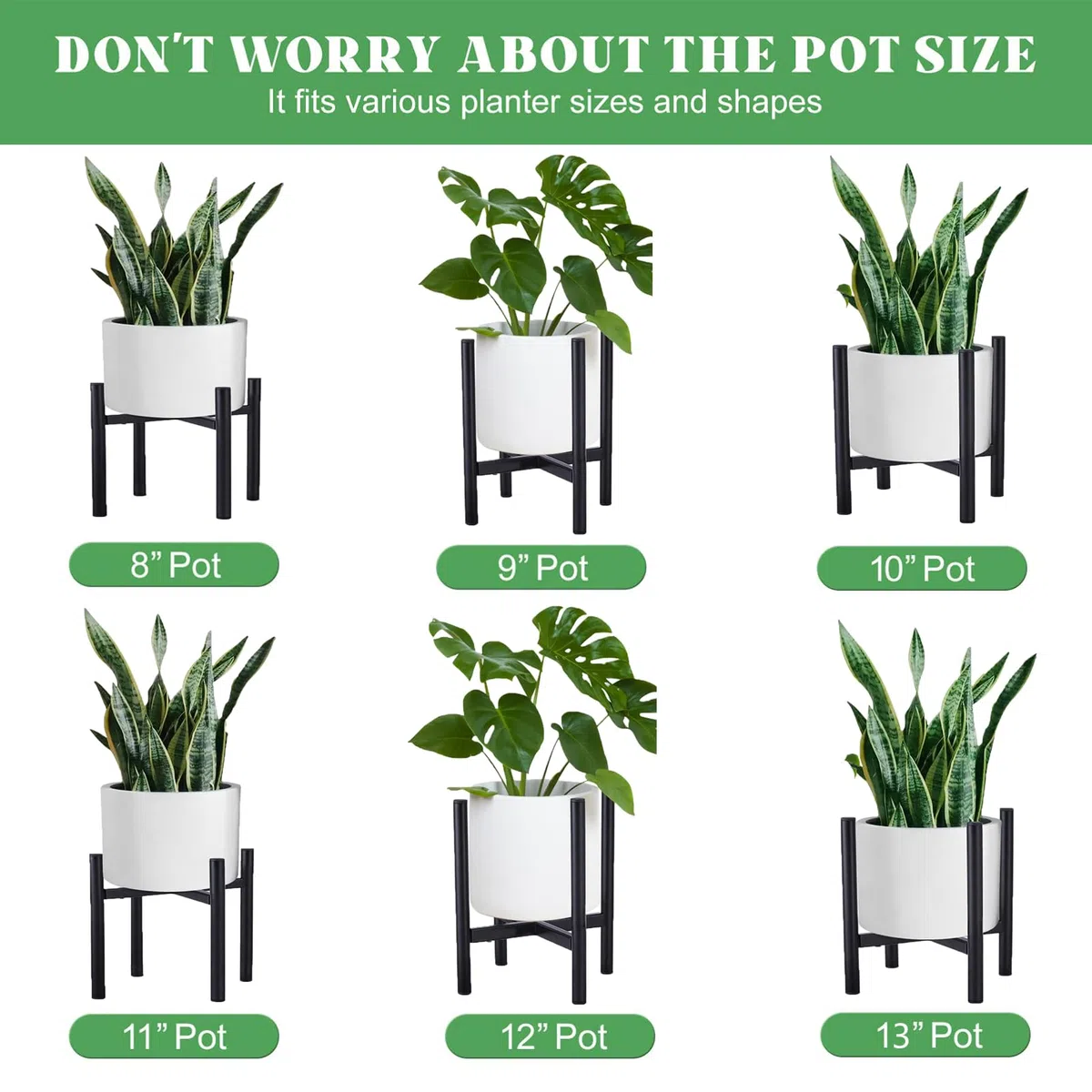 Soporte Ajustable para Plantas, Soporte para Plantas, Macetas Interior, 21 cm-35 cm, Metal Taburete, Moderno Soporte para Macetas para uso Interior y Exterior