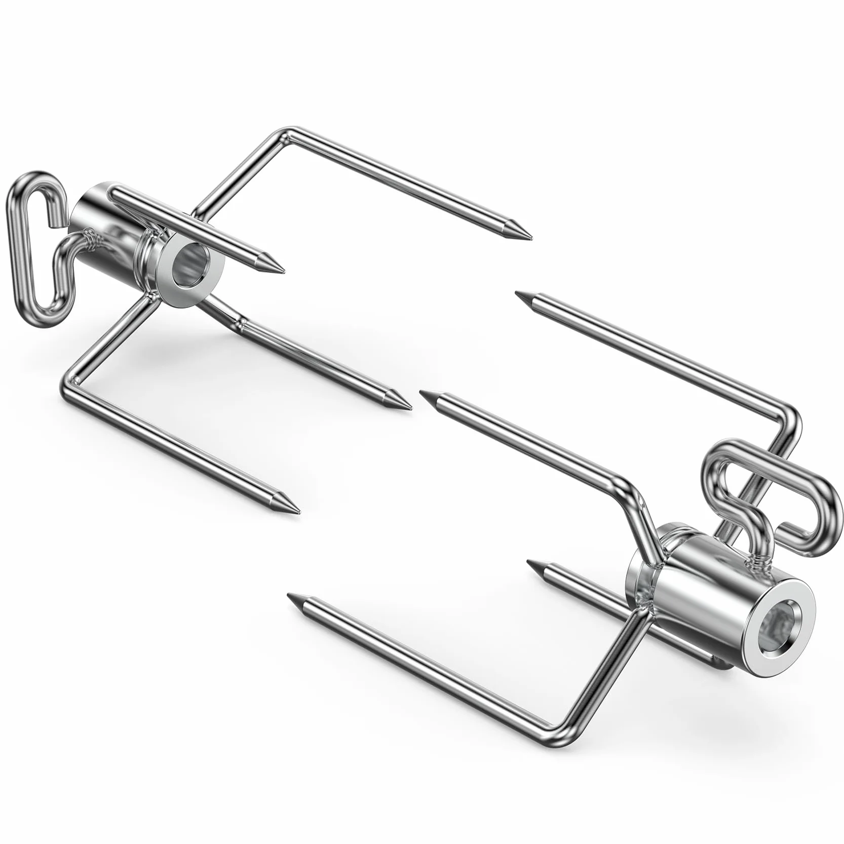 Onlyfire 6008 Agujas de Carne para la Barbacoa, Tenedor para diámetro de brochetas para Parrilla: Aprox. 1 de 10 mm, 2 Unidades, Cromado