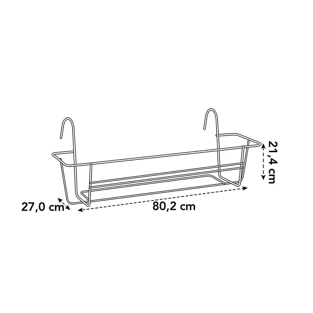 Elho Green Basics Balcony Rack 80 - Anthracite - Exterior & Balcón - L 27 x A 80.2 x A 21.4 cm