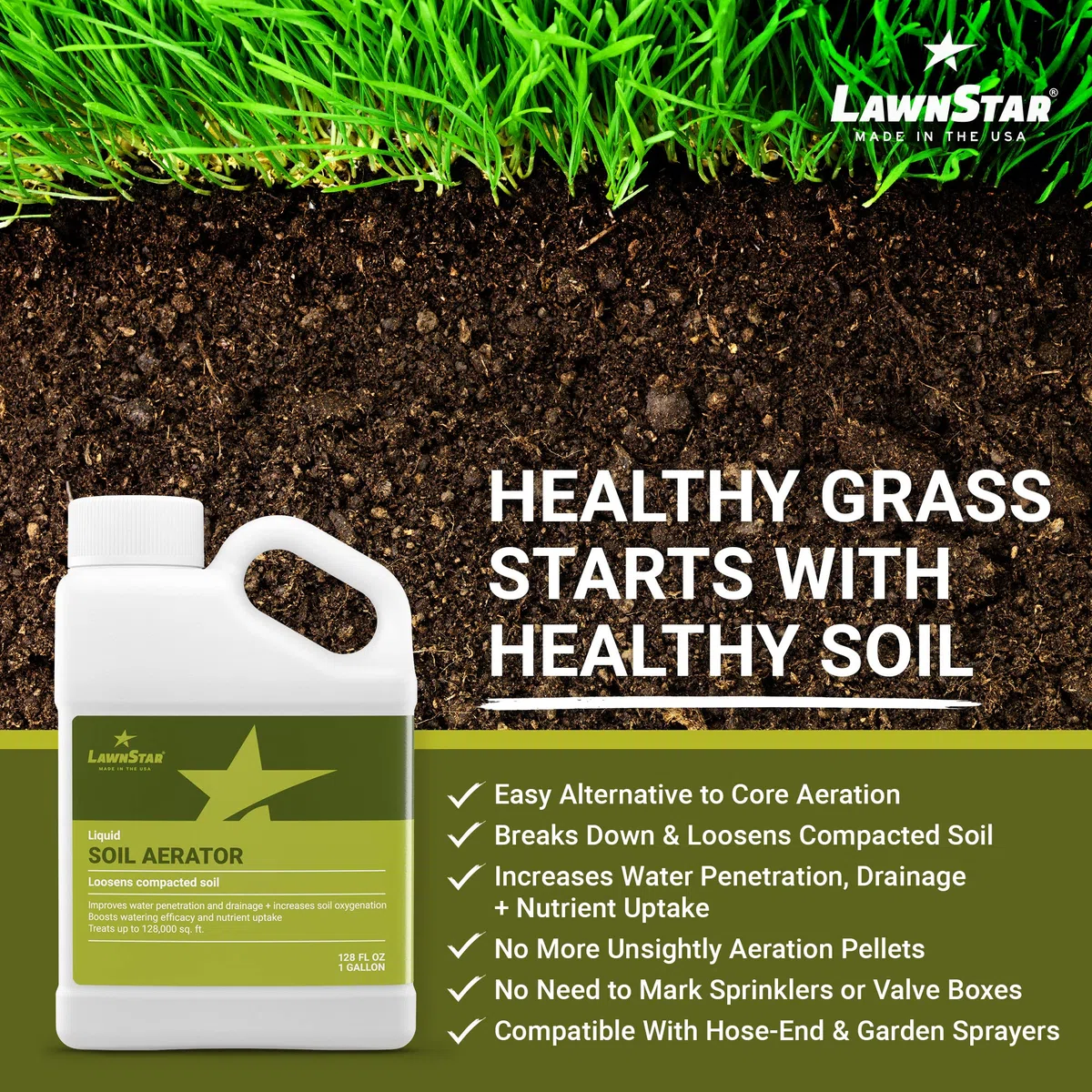 Aireador de suelo líquido LawnStar