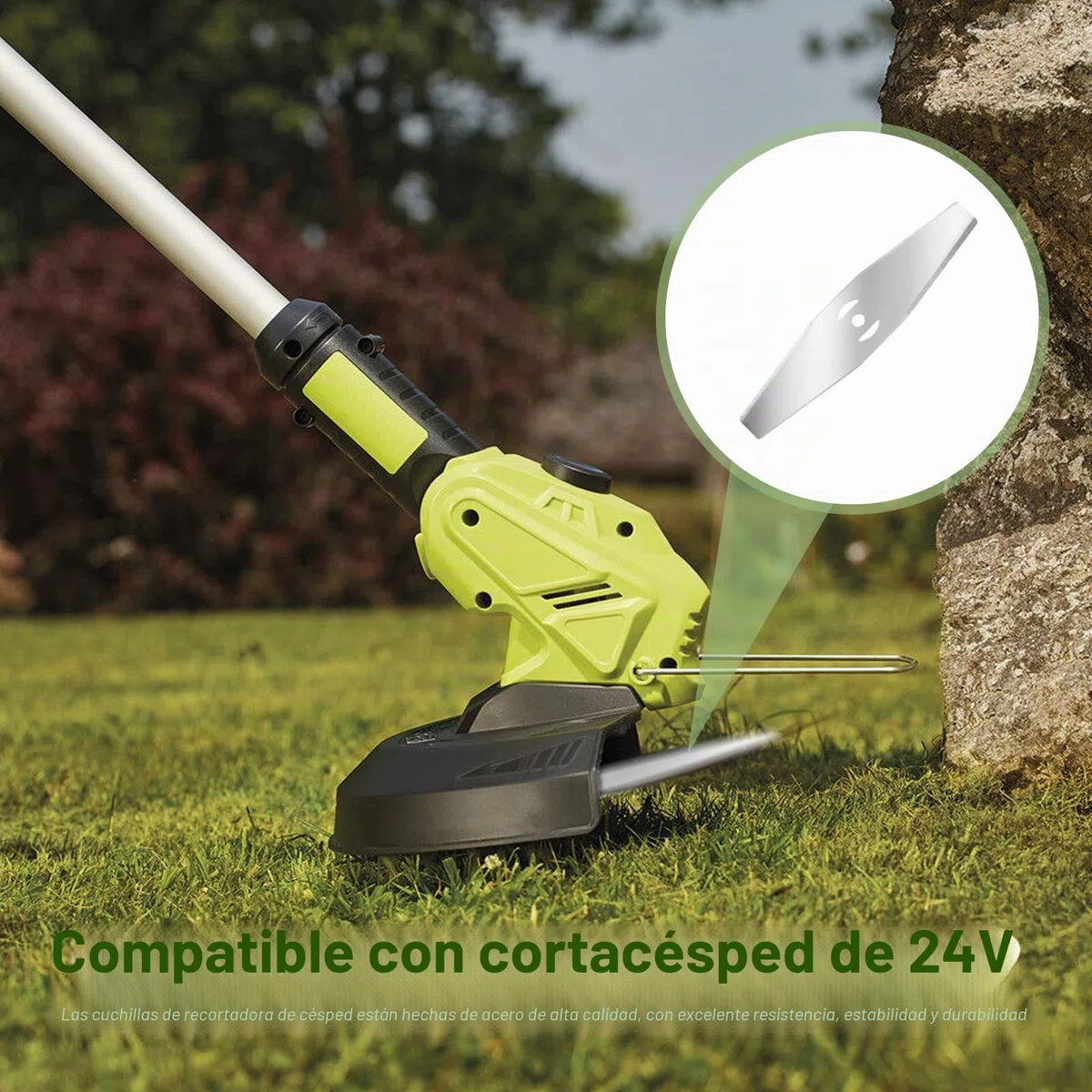 24 cuchillas de repuesto para cortacésped, desbrozadora, cuchillas de repuesto de metal, cuchillas de repuesto