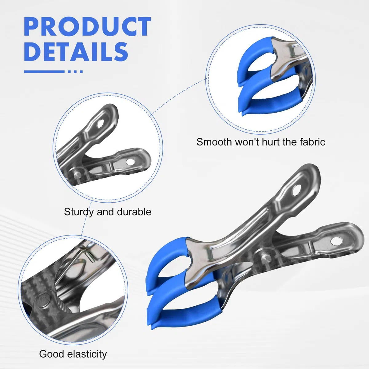 10 clips de acero inoxidable para cubierta de piscina, pinzas para piscina elevada, clips de protección contra el viento para piscinas sobre el suelo, toalla de playa (A)