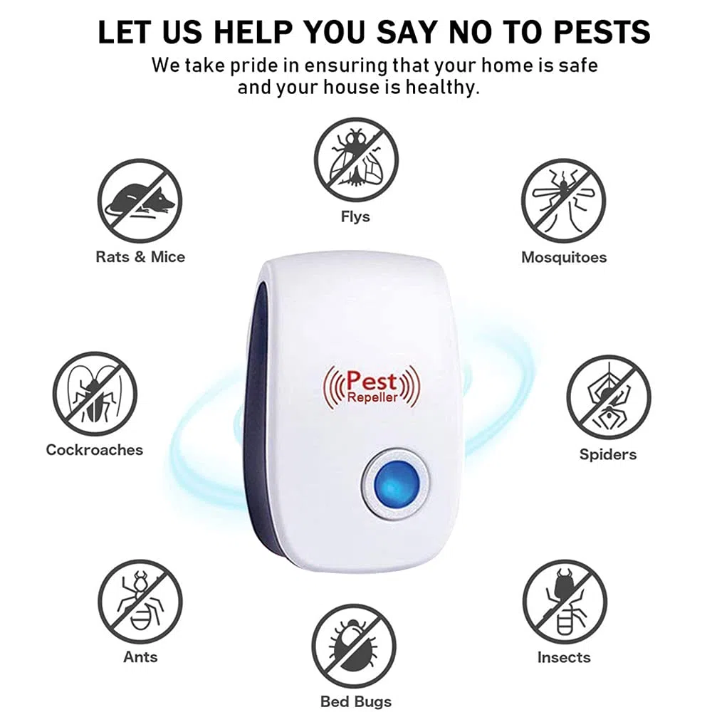6 Piezas Repelente Ultrasónico de Plagas, Electrónico Repelente Mosquitos Insectos Control de Plagas,Repelente Ultrasónico Ratas para Moscas, Mosquitos, Ratones,Cucarachas, Arañas, Hormigas,Insectos