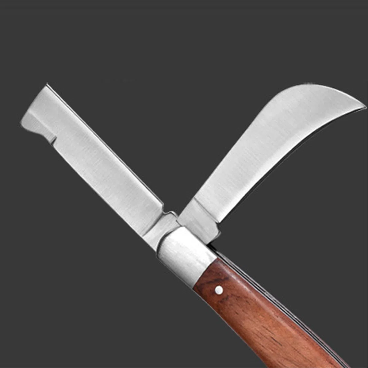 Cuchillo de Injerto, Cuchillas Dobles para Injerto, Cuchillo de Jardín, Cuchillo de Injerto de Acero Inoxidable, Cuchillo para Jardinería, para Injertar Malas Hierbas, Arbustos y Ramas
