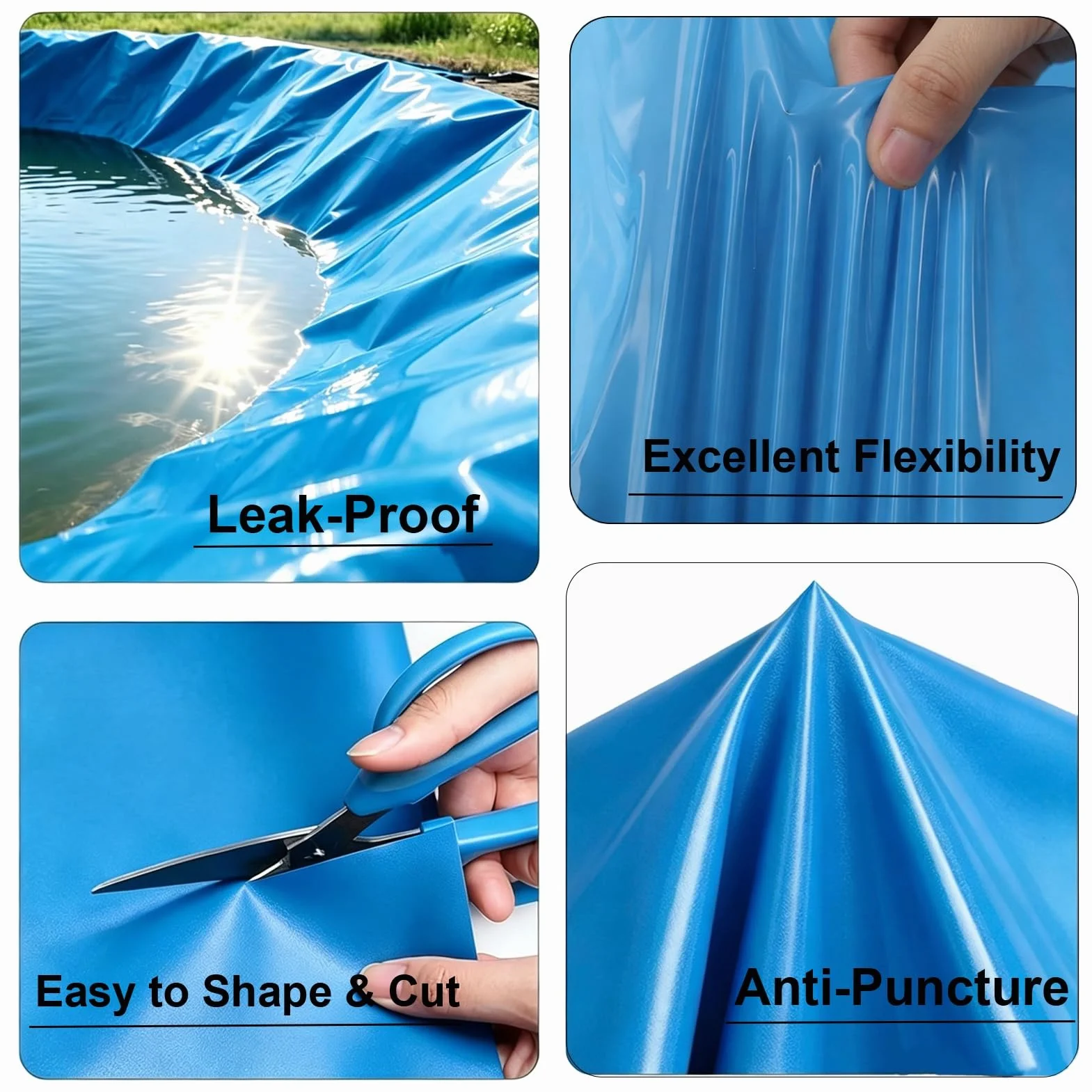 Revestimiento Flexible para Estanque Azul, Membrana para Estanque Grande 3x4m 4x5m 5x5m 6x8m, Película De Sellado De HDPE Resistente A Pinchazos para Almacenamiento De Agua(1x6m)