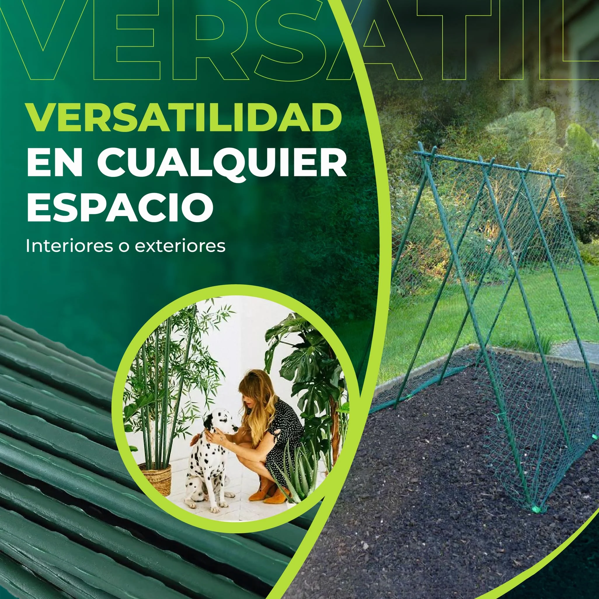 CONTROL GARDEN Pack 10 Tutores de Acero Plastificado para Plantas 150cm Ø 9 mm | Varillas Crecimiento Plantas | Soporte Cultivos Apto Interior y Exterior