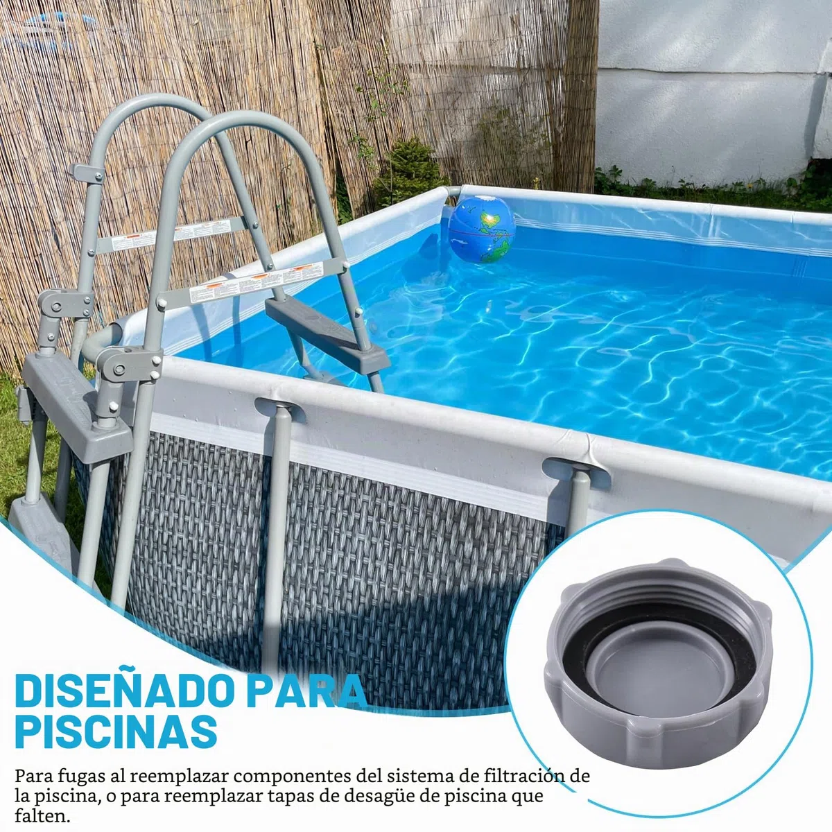 GZWY Tapa de válvula de drenaje de piscina, accesorios de piscina para Bestway P6H1158 tapón de válvula de drenaje para P01006 cubiertas de repuesto para piscina sobre el suelo, piezas de repuesto