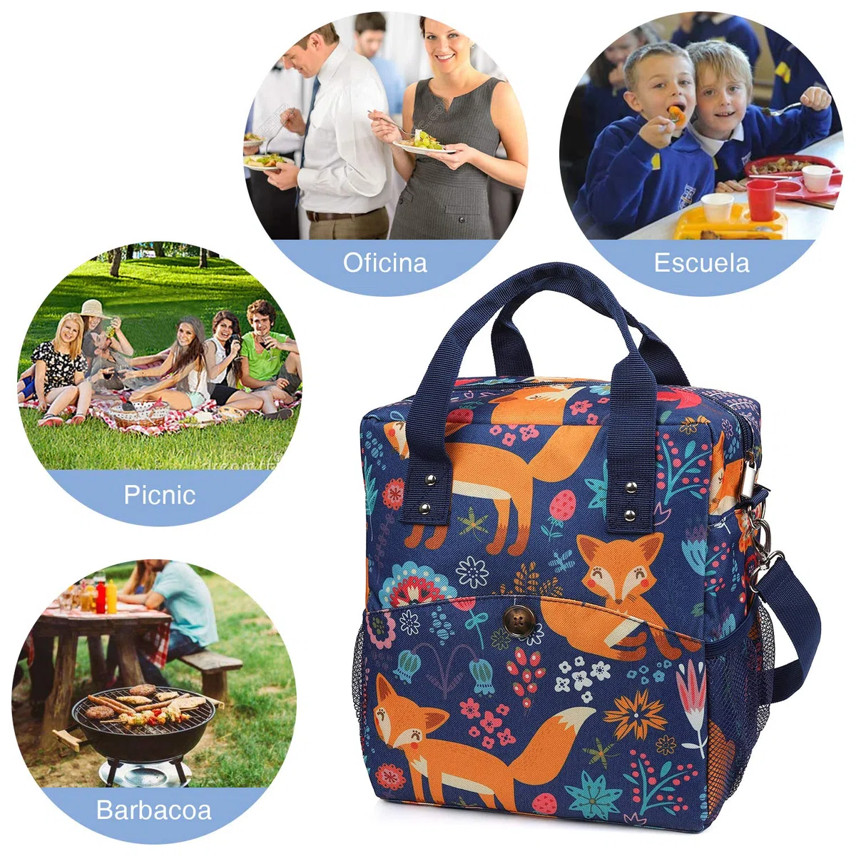 Anpro Bolsa Termica Porta Alimentos, Isotermica, Nevera Portatil, Playa, Vajilla de Exterior y Picnic, Oficina, para Hombre,Mujer,Ninos