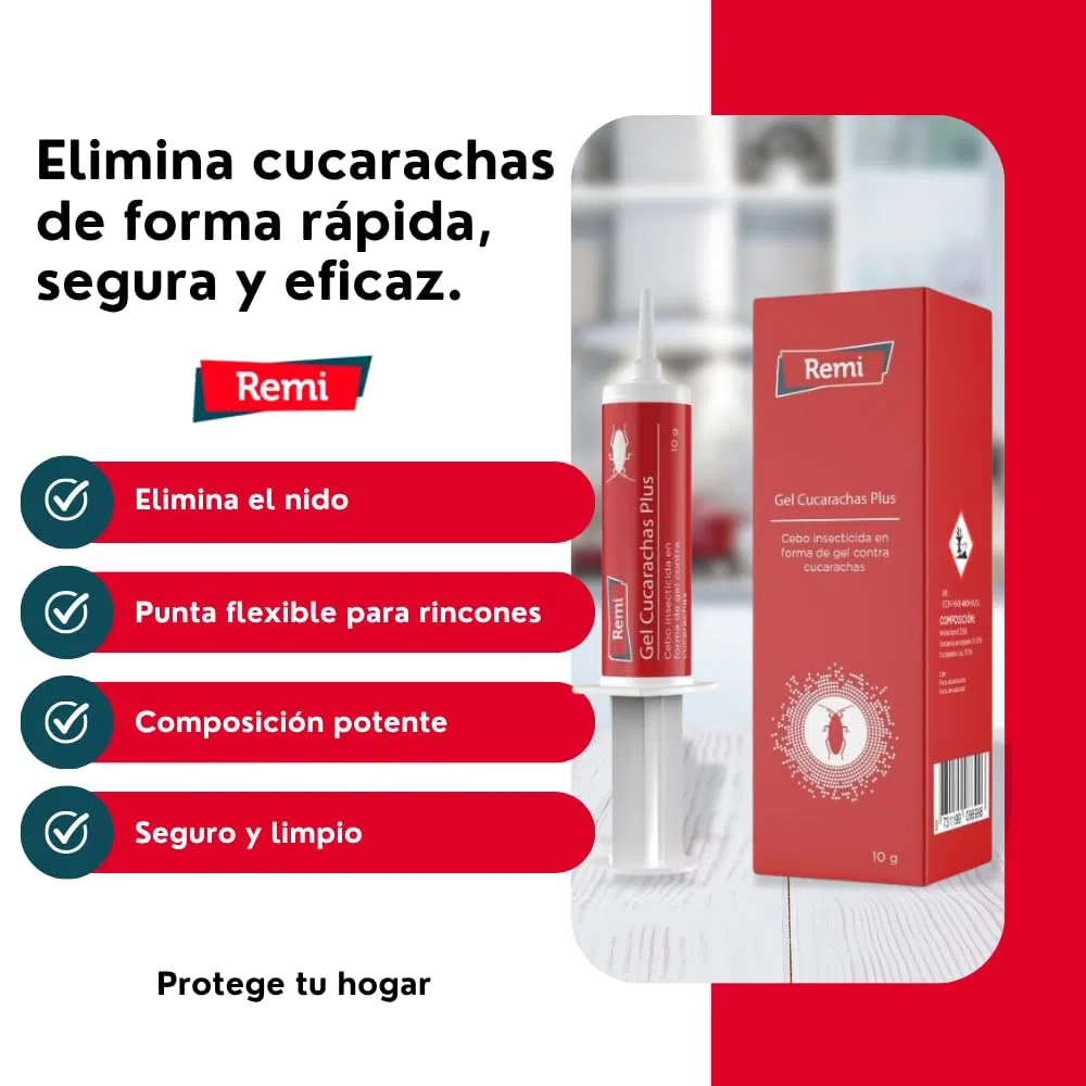 Remi Hogar Pack Gel Cucarachas + 15 Trampas Adhesivas | Mata Todo Tipo de cucarachas | Seguro para Personas y Mascotas | Fácil de Usar y sin Olor | Control eficaz en casa o Negocio (Gel + 15 trampas)