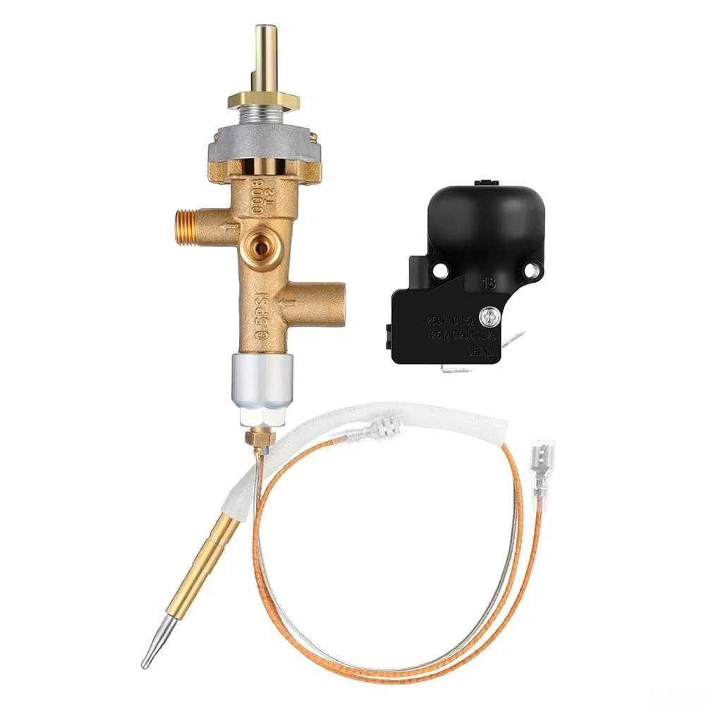 Lecreatekit Repuesto de calentador de patio, válvula de gas de control de calentador de patio al aire libre, termopar, interruptor de inclinación, accesorios para calentador al aire libre