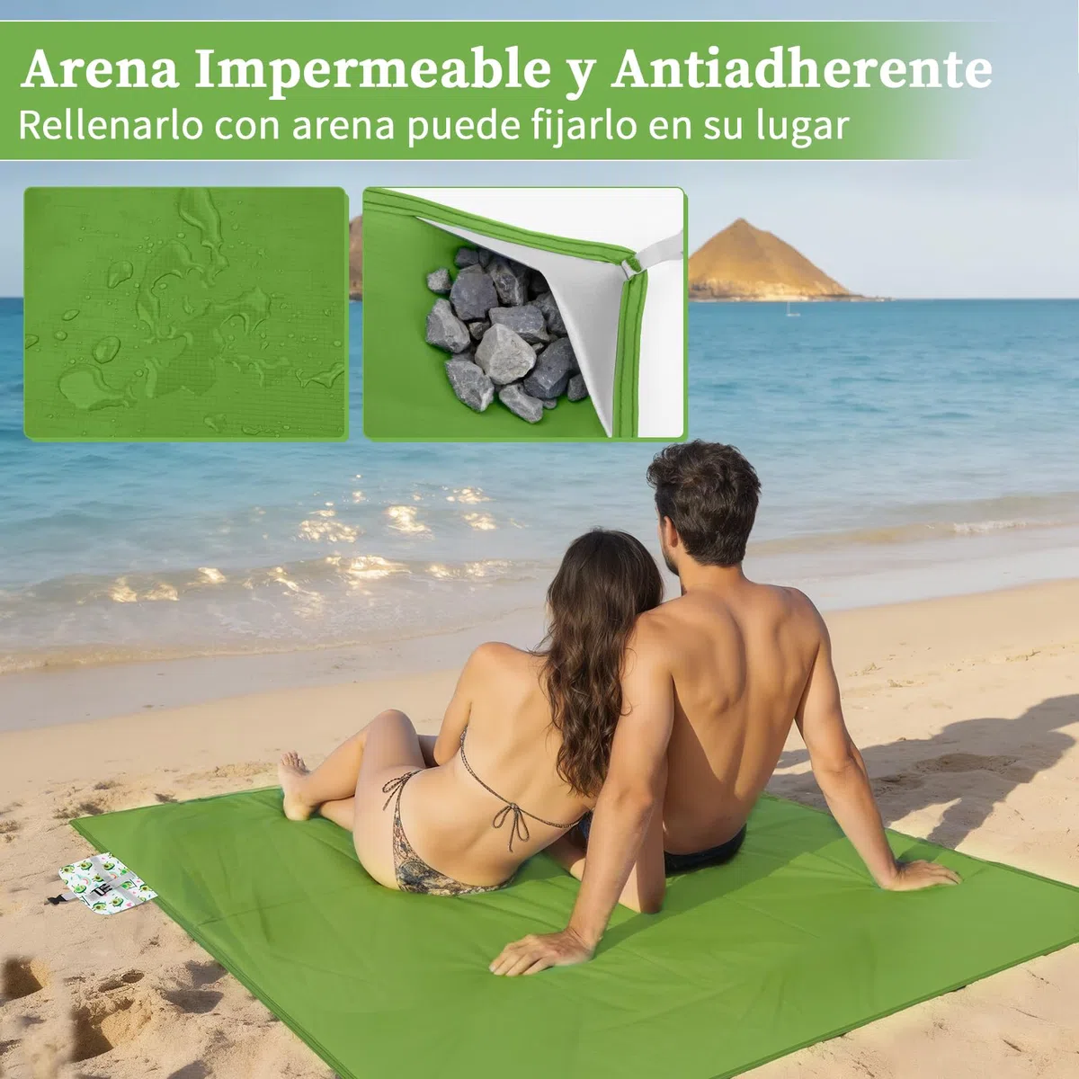 Kiiwah Manta de Picnic 200 x 150 cm, Ligero y Portátil Manta Playa Camping Impermeable Suelo Plegable Picnic Blanket con Clavos Rectificados para Familias y Amigos Que Acampan, Hacen y Viajan