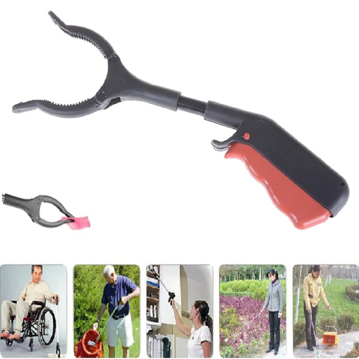 Bavooty Pinzas de Agarre para Personas Mayores,Pinzas de Agarre Ligeras,Pinza Recoge Objetos,Pinza para Recogida de Residuos,Pinzas para Personas Mayores,Recogedor de Basura,para Los Niños,Viejos