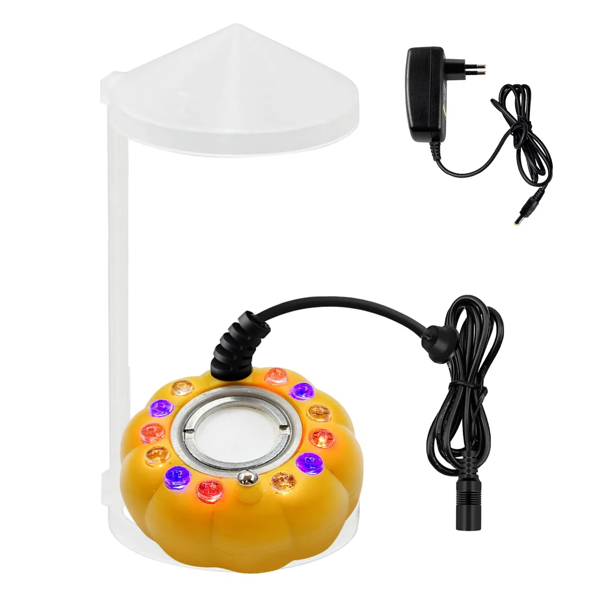 Nebulizador ultrasónico, 12 LED, nebulizador ultrasónico, mini máquina de niebla con forma de calabaza, generador de niebla para acuario, fuente de agua, Halloween, estanques, wigwams, acuarios