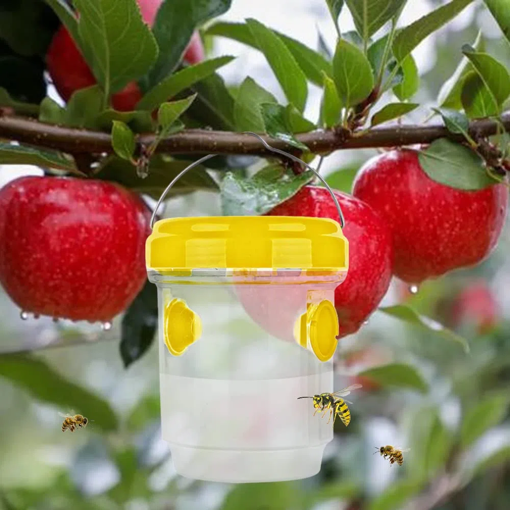 4 Piezas Trampa Avispas Exterior Jardin Balcon, Trampa Avispas Asiaticas, Trampa Botella Redondo Para Moscas Fruta Drosófila Mosquitos Insecto, Para Atrayente Cebo Liquido Colgante Reutilizable