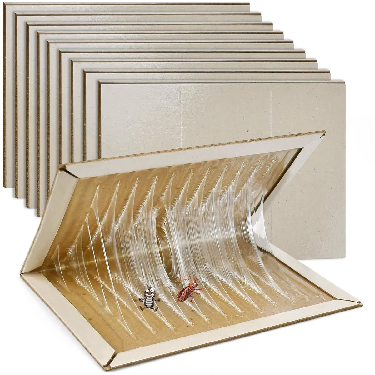 Kakerlake klebt Brett,10PCS Trampa para Cucarachas, Trampas Cucarachas Cucal Adhesivas, Trampa para Hormigas, Almohadillas Adhesivas de Placa para Eliminar Cucarachas para Cocina Dormitorio