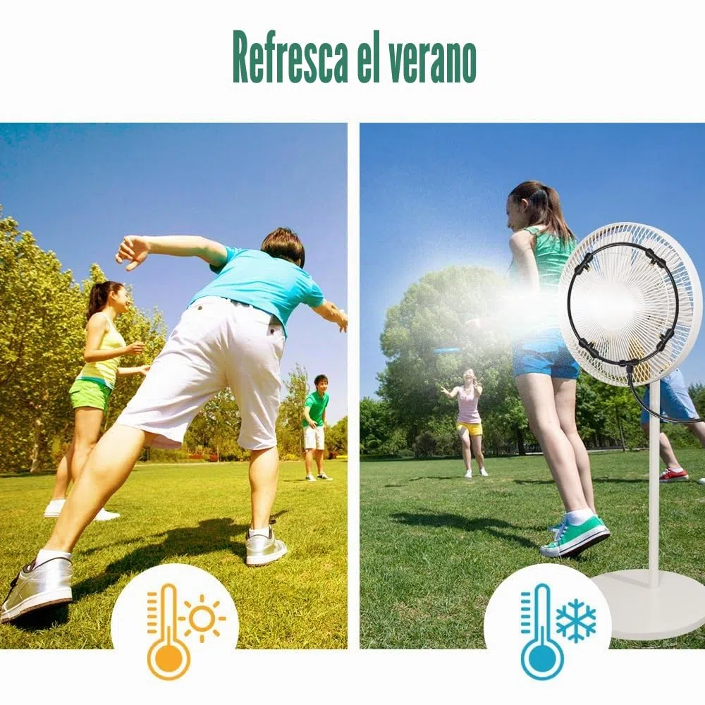 Kit de neblina de ventilador, kit de nebulización de ventiladores de refrigeración para exteriores con línea de nebulización de 3 m y 5 boquillas de latón y válvula de control de agua para