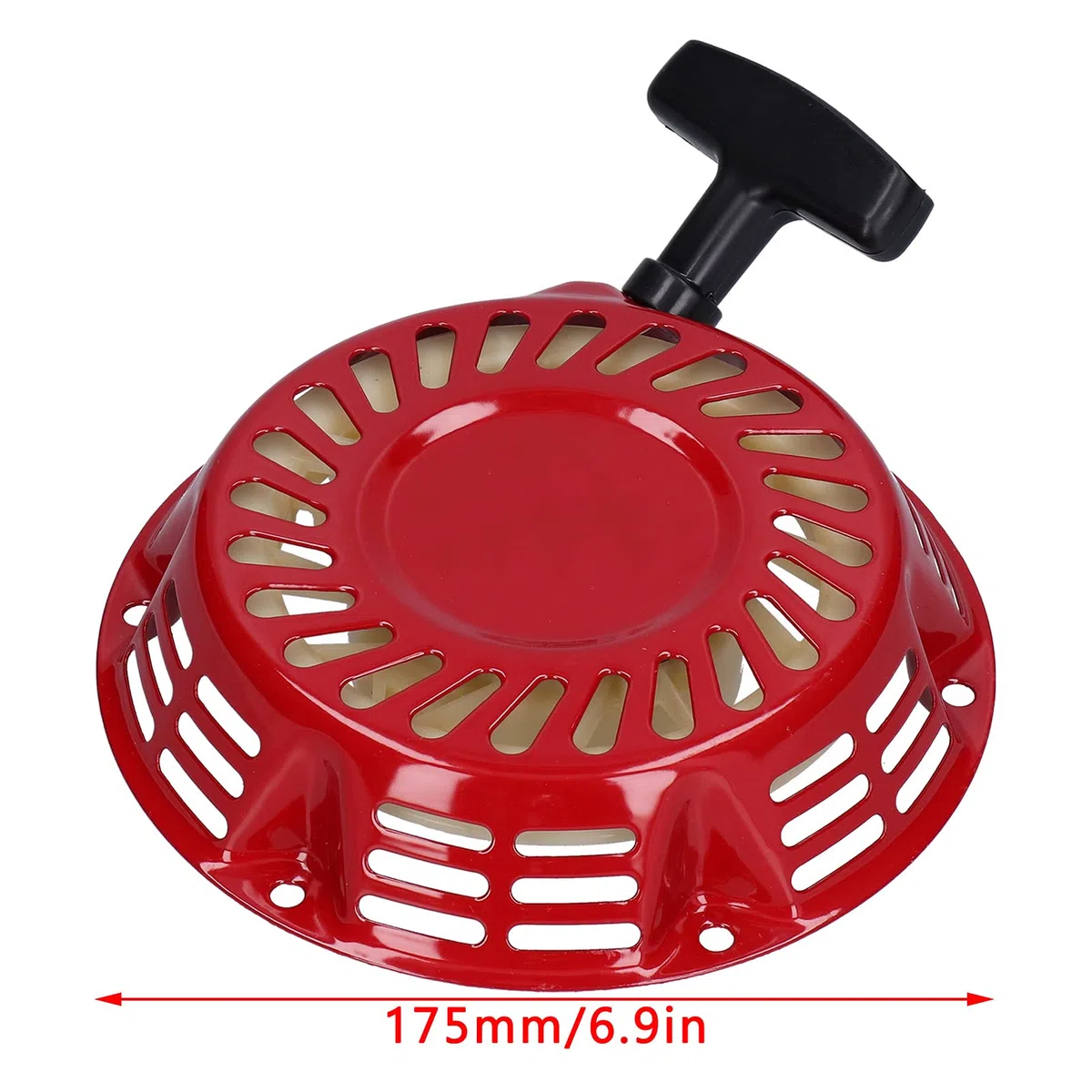 Conjunto de Material Premium de Arranque Manual para Generadores 168f GX160, Aleación de Aluminio de Rebobinado Rápido Rojo 6.9", Arranque Estable del Generador