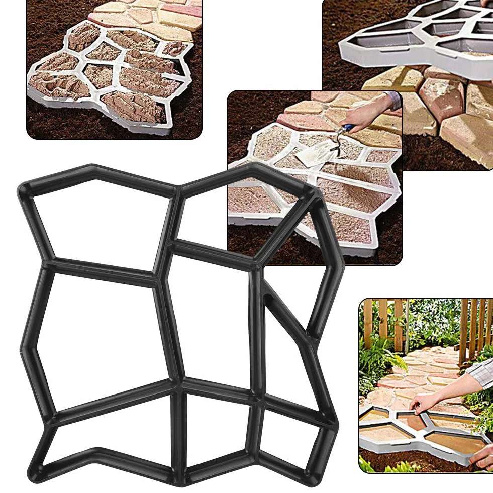 Moldes y Formas de hormigón,Molde De De Piedra para Pavimento,para Hacer Caminos de Pasarela, moldear Piedra, pavimento, Piedra de peldaños para Exteriores, Molde de Cemento para Patio, césped y