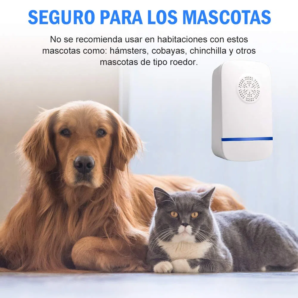 Repelente Ultrasónico de Plagas, Antimosquitos Electrónico Control de Mosquitos Hormigas, Cucarachas, Moscas, Arañas, Chinches, Ahuyentador de Ratas y Ratones para Interiores (2 Piezas)
