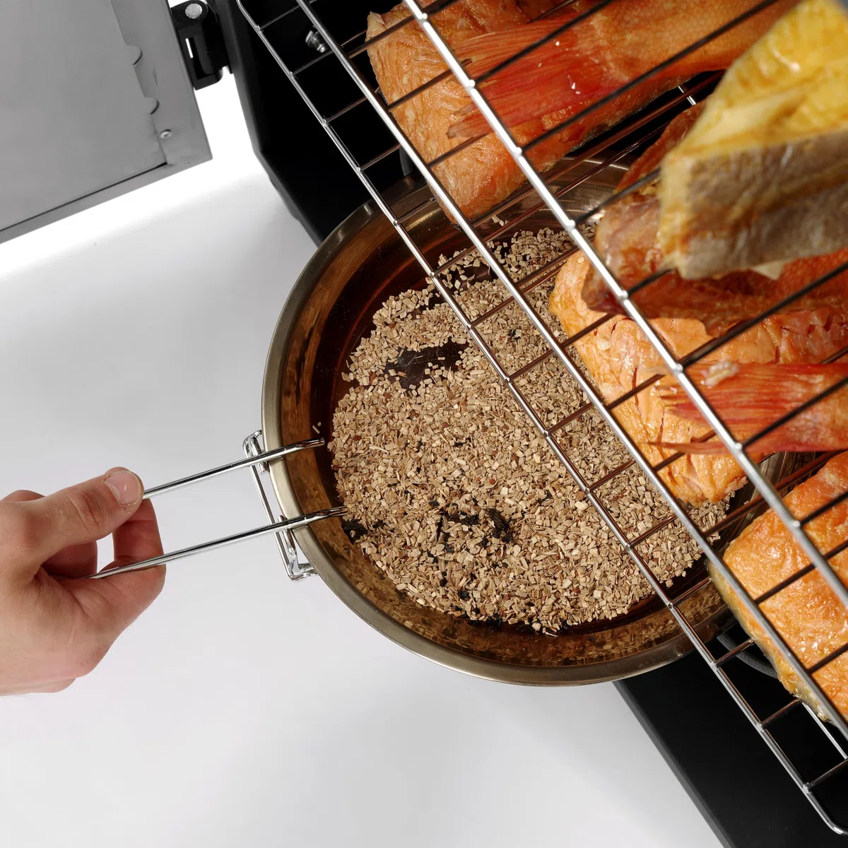 MBH - Ahumador de Alimentos Eléctrico Profesional de Acero Inoxidable con Termostato para Hostelería. Máquina para Ahumar Carne, Pescado y Queso en Cocina Industrial.