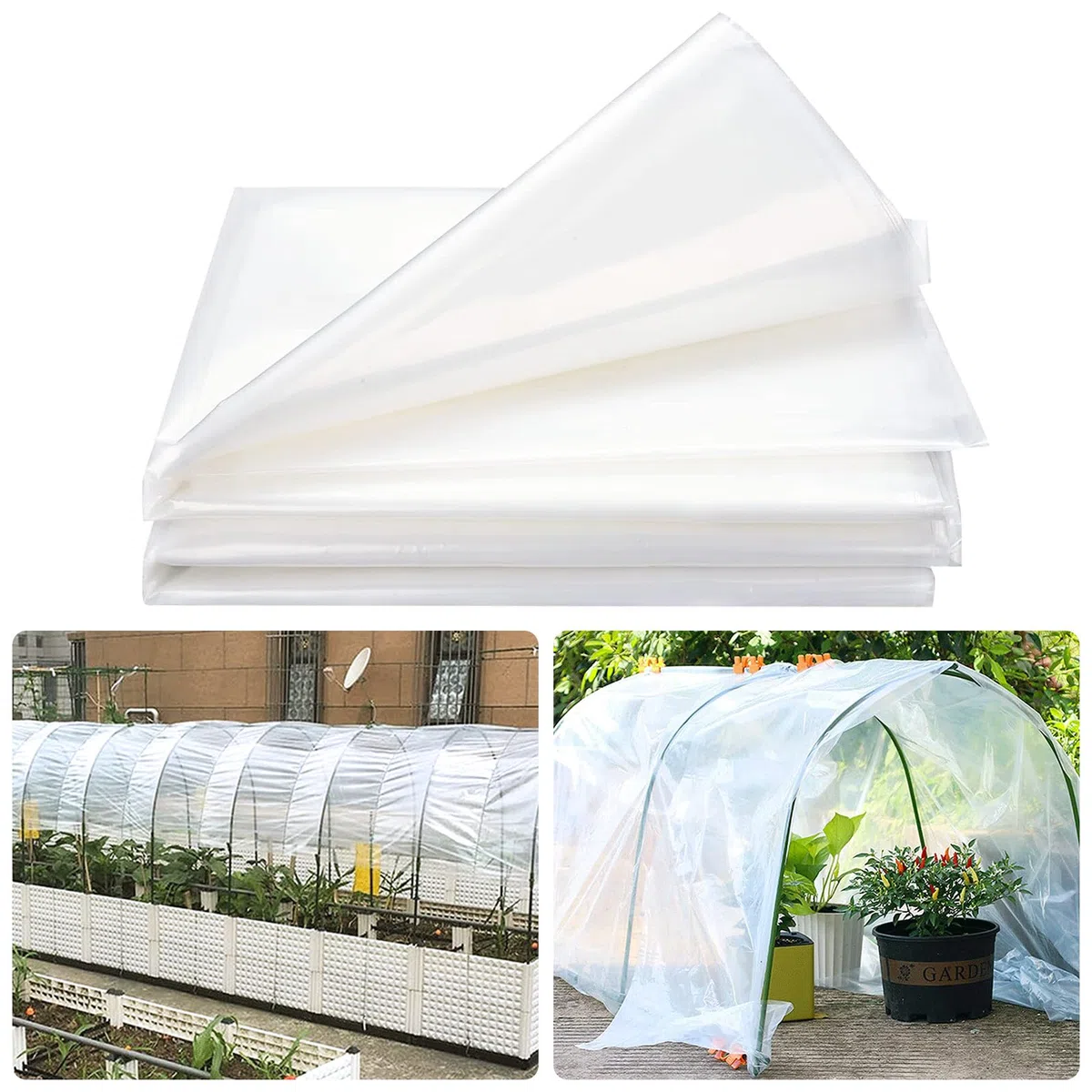 DAZZTIME 3 x 10M Plástico Invernadero Transparente,Cubierta Invernadero Plastico,Plasticos para Invernaderos,para Proyectos Industriales, Residenciales, Agricultura, Mampostería(200Mu/1000G)